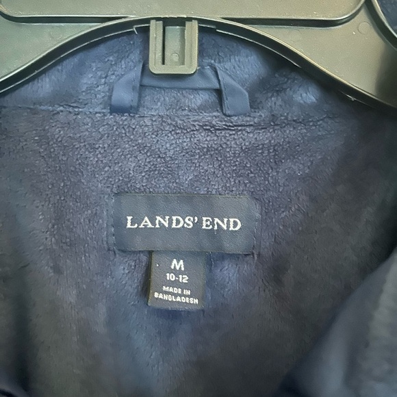 Lands and navy blue quilted puffer jacket ladies medium 10/12 - Picture 3 of 9